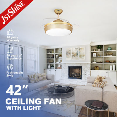 Bon prix Ventilateur de plafond à lame cachée transparente avec lumière LED 1stshine Luxe design européen en ligne