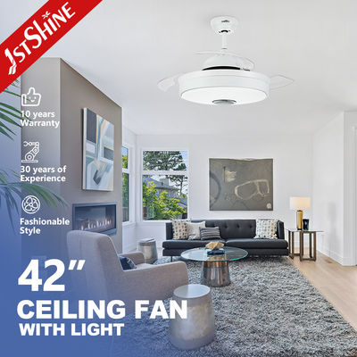 Smart 5 vitesses rétractable ventilateur de plafond lumière avec réglages d'heure