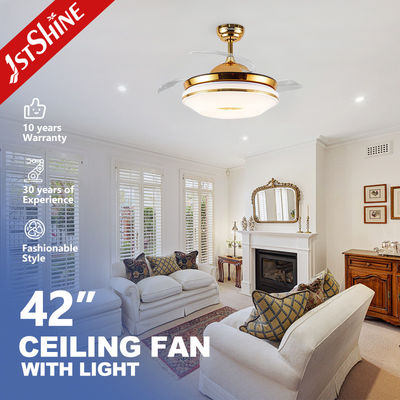 Les lames cachées 42 pouces 60W ventilateur de plafond LED pour le bruit inférieur et la décoration de la maison élégante