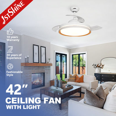 Ventilateur de plafond LED de conception moderne avec moteur CC silencieux et éclairage LED économe en énergie