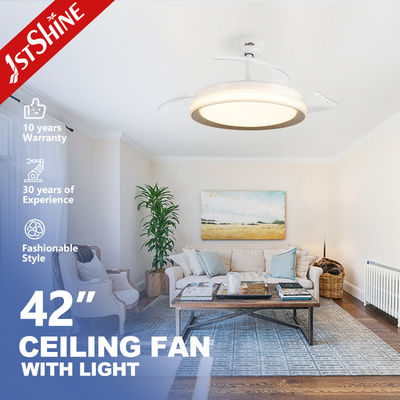Bon prix Ventilateur de plafond LED rétractable pour maison, hôtel, bureau, avec pales en PC et lumière LED 3000K/4000K/6000K en ligne