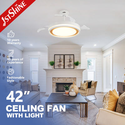 Bon prix Ventilateur de plafond à LED de style moderne avec lames cachées et lames PC en blanc en ligne