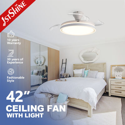 Ventilateur de plafond rétractable monté en chasse d'eau avec lumière 3 couleurs