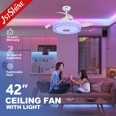 Ventilateur de plafond LED à commande à distance avec éclairage 3 couleurs et moteur à grande vitesse de 35 Watt