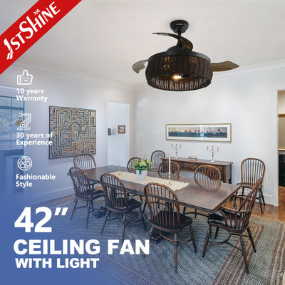 Bon prix Fan de plafond léger mis en cage à télécommande, fan de plafond décoratif de LED en ligne