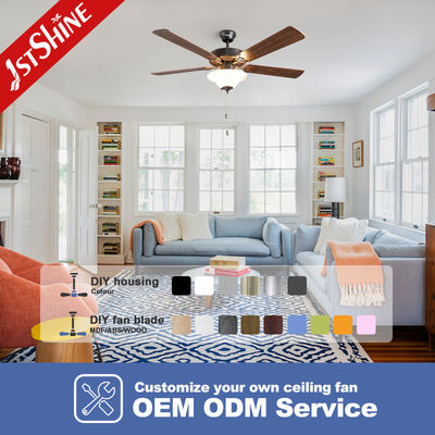 Bon prix Ventilateur de plafond rétro Tendance Nouveau 5 lames en MDF avec lumières Traditionnelle chaîne de traction en ligne