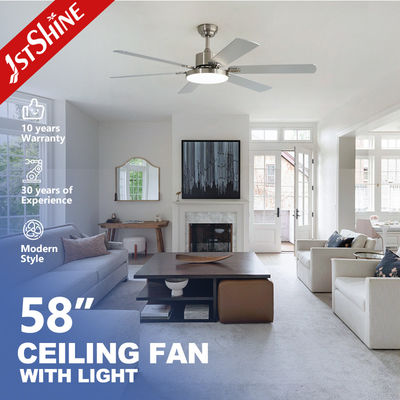 Ventilateur de plafond LED à vent naturel à volume élevé avec 6 lames en MDF et style de conception moderne 10-