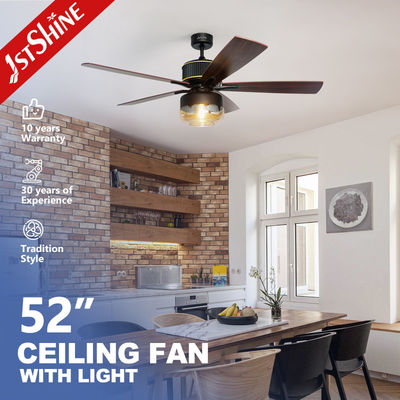 Lumière de ventilateur de plafond métallique avec télécommande à 6 vitesses de style européen et moteur CC silencieux