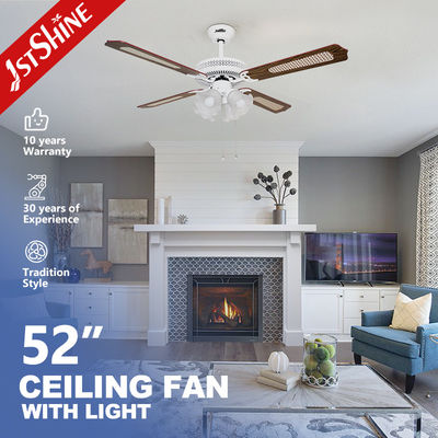 Bon prix Ventilateur de plafond décoratif blanc de 52 pouces avec fonction de lumière d'air de refroidissement et style de conception moderne en ligne