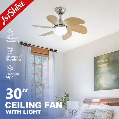 Petit ventilateur de plafond de 30 pouces avec lumière et télécommande 6 lames MDF 6 vitesses 10 ans moteur