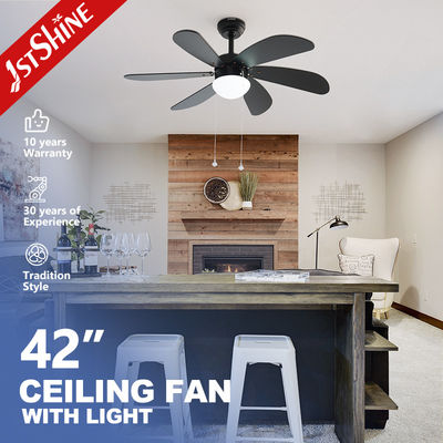 Réservoir de chaîne de traction à commutateur Ventilateur de plafond Six lames MDF Moteur à courant alternatif