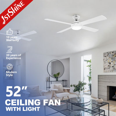 Fan de plafond blanche à télécommande de vitesses du moteur 6 de C.C avec 4 lames de forces de défense principale