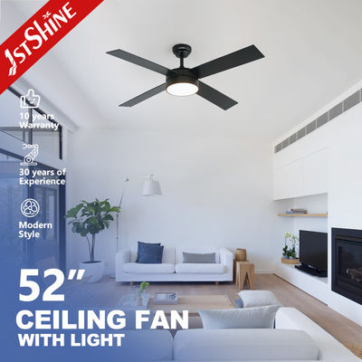 4*MDF Blades Décoratif ventilateur de plafond LED Finition noire Moteur à courant continu Économie d'énergie