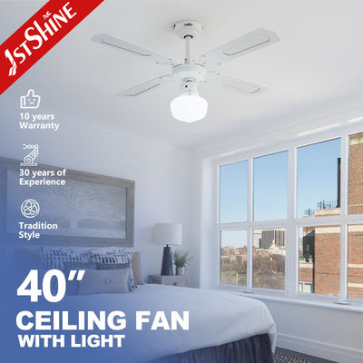 CCC ROHS Ventilateur de plafond à lame métallique blanche de 45 pouces classique à 3 vitesses