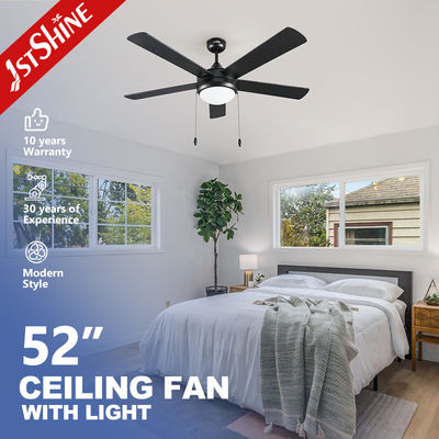 2022 52 pouces Appareils électroménagers noirs Ventilateur de plafond asiatique avec lumière et télécommande de 1stshine