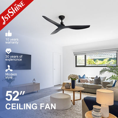 Ventilateur de plafond noir sans lumière Ventilateur de plafond décoratif moderne à 6 vitesses