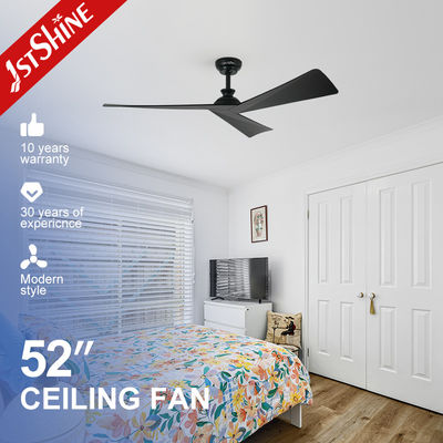 Fan de plafond à télécommande de 3 lames d'ABS de finition de C.C de vitesses noires du moteur 5 sans lumière
