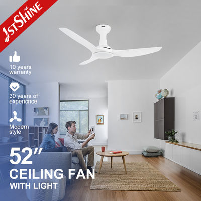 Économie d'énergie moteur CA ventilateur de plafond en plastique blanc chaud lumière jaune