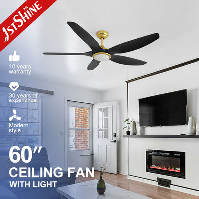 Villa de luxe Ventilateur de plafond en or noir Avec lumière LED 230v 6 vitesses