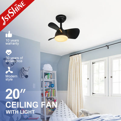 Bon prix Ventilateur de plafond LED à distance de 20 pouces 3 lampes ABS noires avec lumière LED 3 couleurs et moteur CC en ligne
