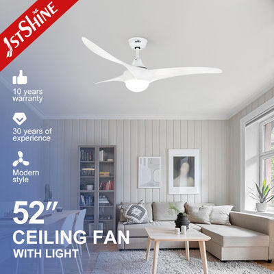 Économie d'énergie Ventilateur de plafond blanc de 52 pouces avec lumière LED 3CLR et 3 lames en plastique ABS 2-