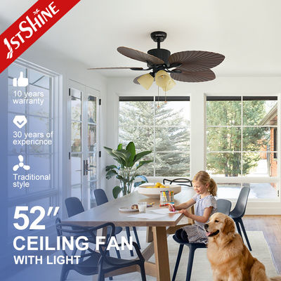3000K température de couleur ventilateur de plafond avec lumière 1stshine Hotel Fancy Pull Chain Control