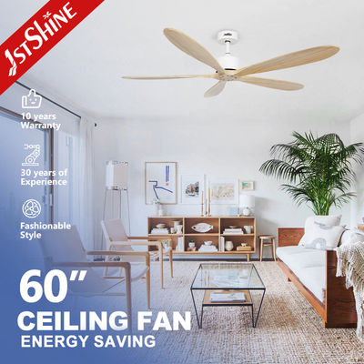 Ventilateur de plafond à lame en bois de 60 pouces avec moteur à cinq vitesses