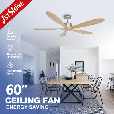 Salle de séjour Grand ventilateur de plafond à lame en bois à télécommande sans lumière