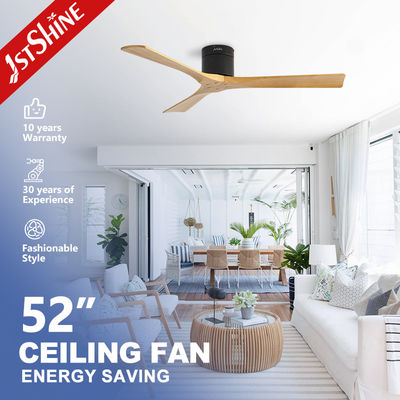 Bon prix Ventilateur de plafond résidentiel à lames en bois avec montage à flush de 52 pouces et télécommande en ligne