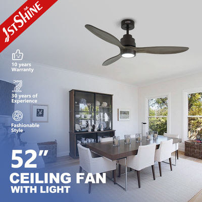 Ventilateurs de plafond à LED décoratifs simples à 3 lames en bois avec télécommande