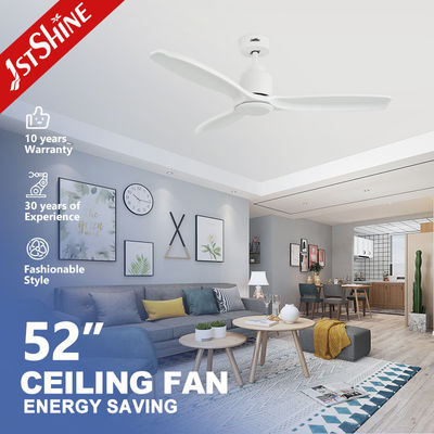 Ventilateur de plafond en bois massif blanc intérieur moderne avec moteur à courant continu télécommandé