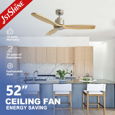 Ventilateur de plafond en bois massif de 52 pouces avec télécommande