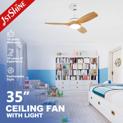 Bon prix Ventilateur de plafond à lames en bois massif de 35 pouces avec moteur lumineux à LED en cuivre pur en ligne