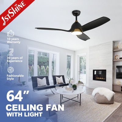 Ventilateur de plafond en bois massif de 62 pouces avec lampe à LED noire à moteur DC moderne