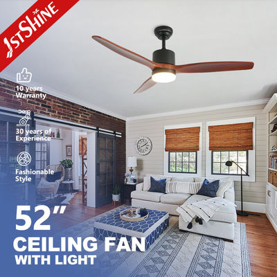 La fan de plafond en bois solide avec le moteur réversible à C.A. de lames de la lumière 3 a mené la lumière tout à fait de fan