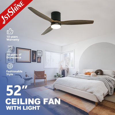 Bon prix 3 lames en bois naturel à profil bas 52 pouces ventilateur de plafond avec lumière LED en ligne