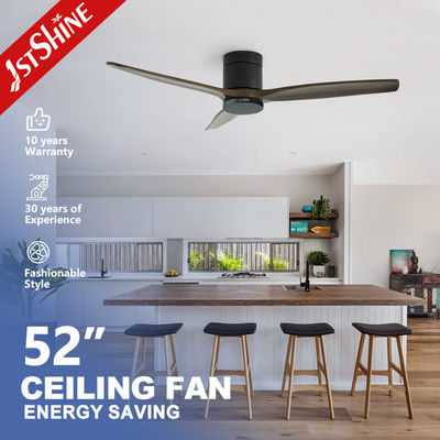 Ventilateur de plafond de 3 lames de bois à profil bas Économie d'énergie silencieuse moteur à courant continu