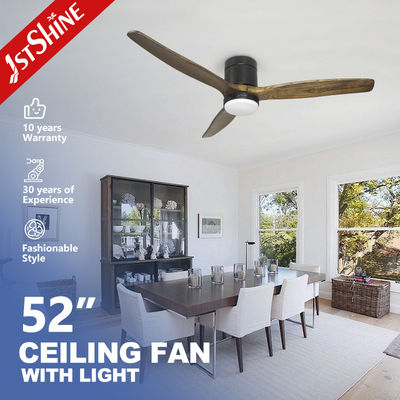 Faible bruit 1stshine Ventilateur de plafond en bois naturel à courant continu avec 3 lames et lumière LED 15W