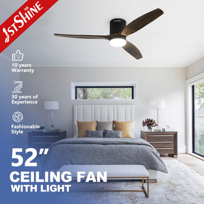 Design moderne bureau à domicile 52 pouces lames en bois éteignable ventilateur de plafond LED avec télécommande