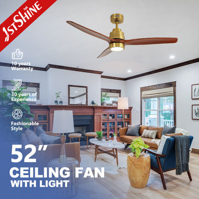 10- 1stshine Ventilateur de plafond LED avec or Luxe en bois massif et éclairage LED réglable