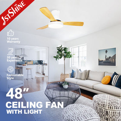 Ventilateur de plafond à profil bas avec télécommande à lame en bois de 48 pouces et commutateur à 5 vitesses