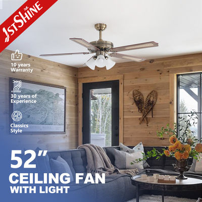 Ventilateur de plafond traditionnel Lumière Satin Nickel Corps 3 Light Kit Moteur AC
