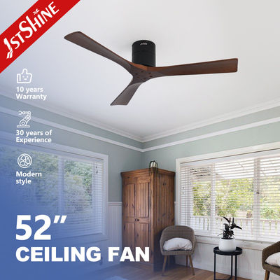 Ventilateur de plafond décoratif avec télécommande et lames de bois massif durables