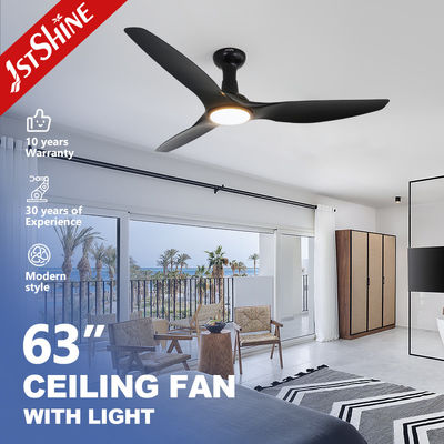 Ventilateur de plafond à LED moderne blanc/noir avec moteur CC à commande à distance de lumière atténuée