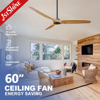 5 régulation de vitesse Ventilateur de plafond en bois massif 60 pouces pour la décoration
