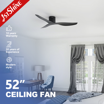 Ventilateur de plafond moderne de 52 pouces noir avec moteur CC