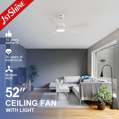 Modern White Ceiling Fan With Light For Living Room ABS blade