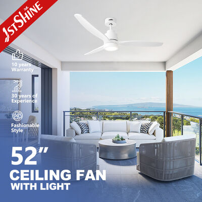 Ventilateur de plafond 2 en 1 de 52 pouces avec des lames de bois massif légers Ventilateur de plafond moderne pour salon et chambre à coucher