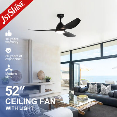 Bon prix Ventilateur de plafond noir de 52 pouces avec pales en ABS et éclairage LED à moteur CC silencieux en ligne