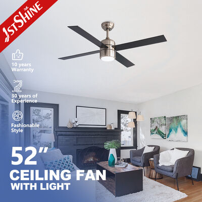 Ventilateur de plafond de 52 pouces avec lumière et télécommande 4 lames MDF Ventilateur moderne